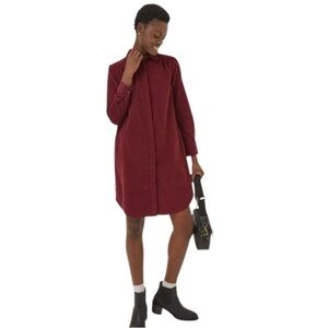 FatFace Red Chester Cord Dress Needlecord Corduroy Button Down Shirt Dress 14